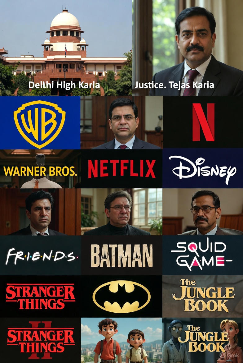 Exterior view of the modern Delhi High Court complex in New Delhi, where Justice Tejas Karia issued a dynamic+ injunction blocking piracy websites streaming Stranger Things and Friends.