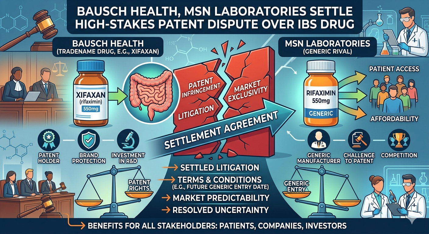 Bausch Health and MSN Laboratories settle Xifaxan IBS drug patent dispute