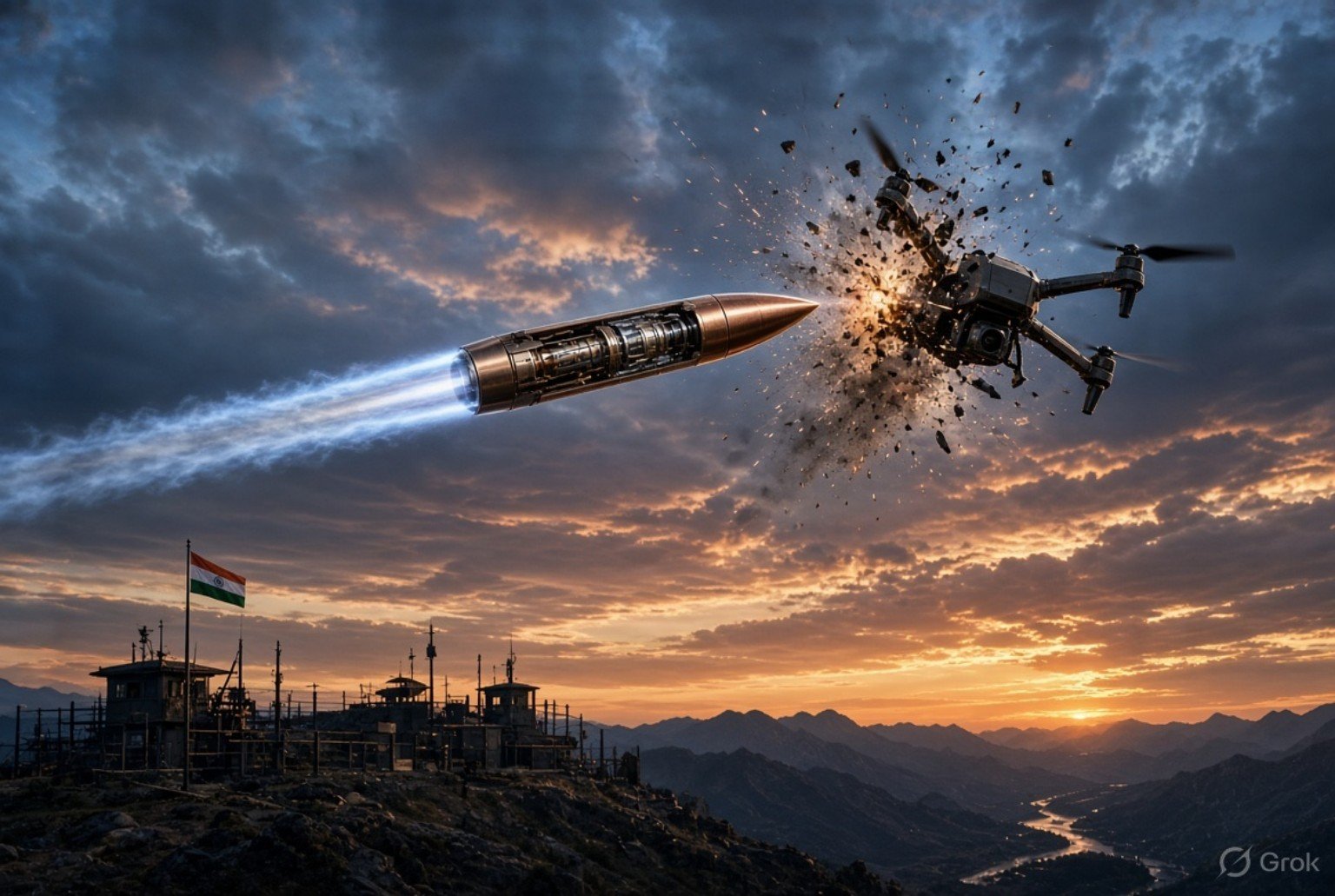 RRV Defence anti-drone bullet concept for counter-UAS operations in India